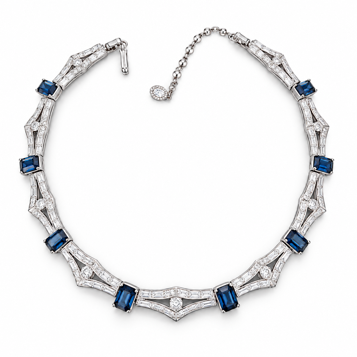 Gemcendra The Celestine Azure Art Deco Necklace