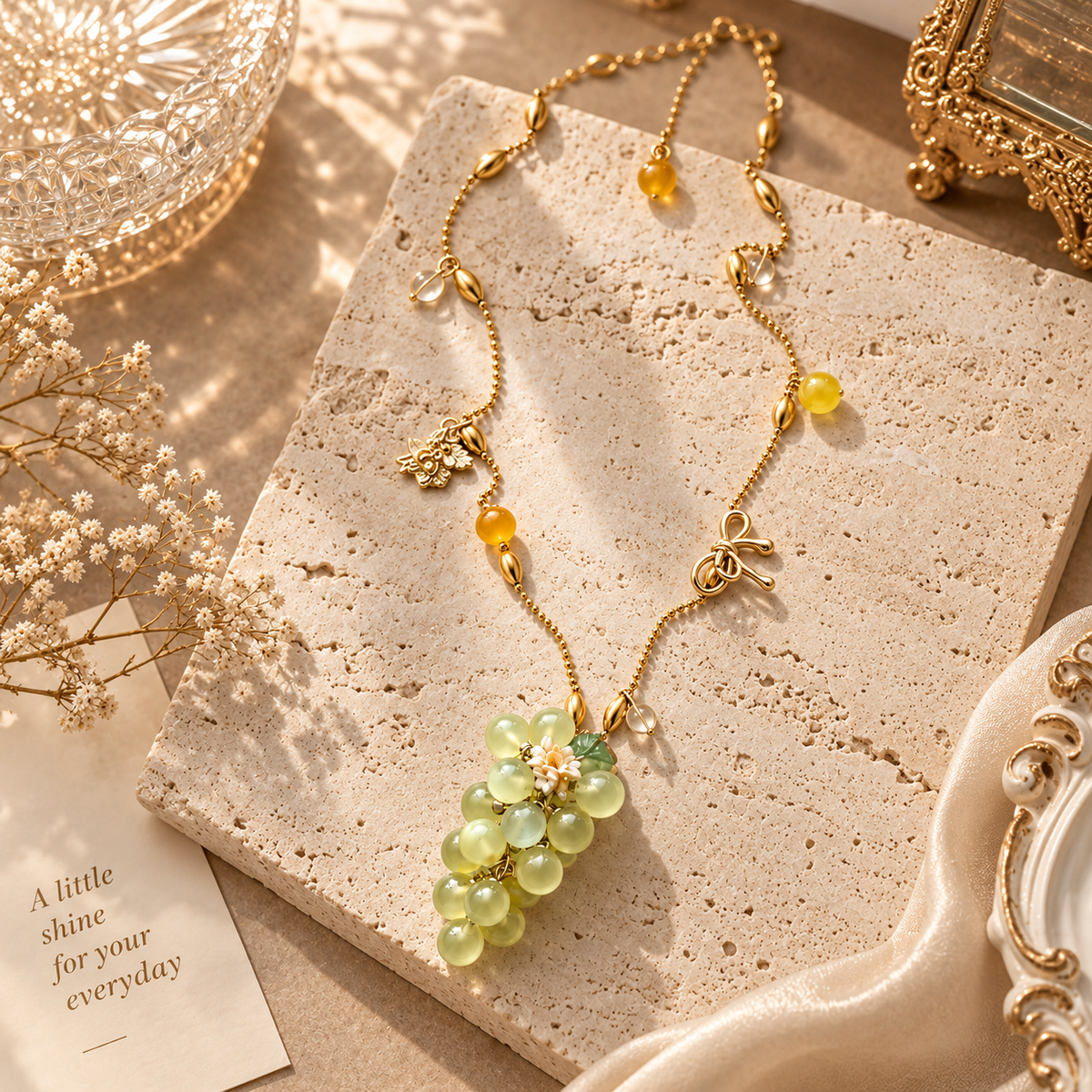 Gemcendra The Verdant Muse Grape Cluster Necklace