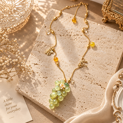 Gemcendra The Verdant Muse Grape Cluster Necklace