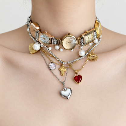 Gemcendra DANEER Époque Layered Timepiece Charm Necklace