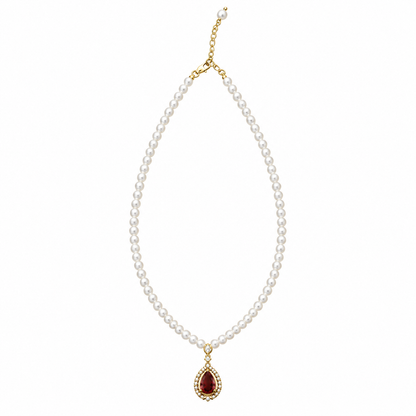 Gemcendra Scarlet Heirloom Pearl Necklace