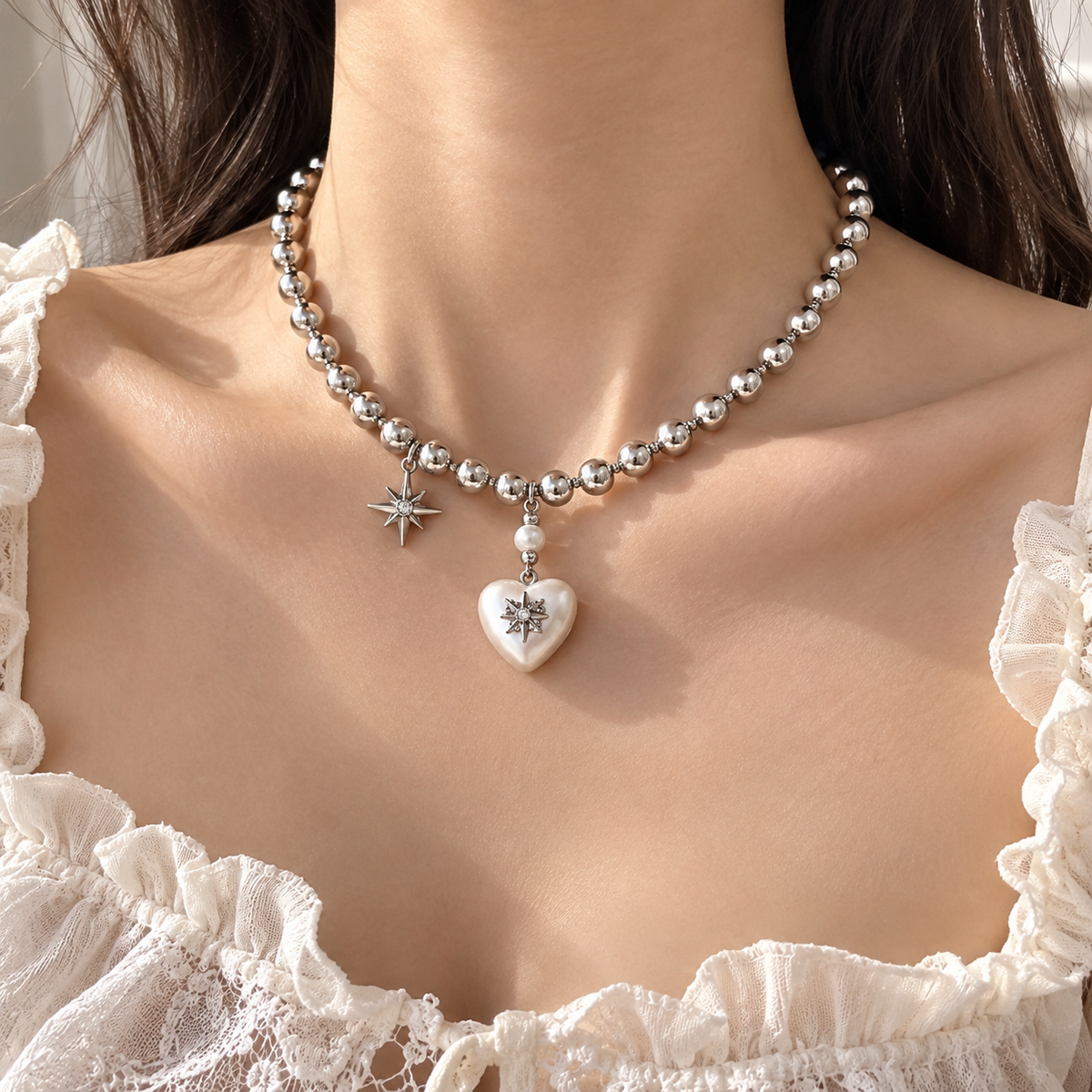 Gemcendra Celestia Heart Charm Necklace