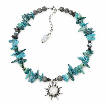 Gemcendra Solara Turquoise Sun Necklace